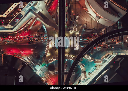 MBK Skywalk Blick von oben in Bangkok, Thailand Stockfoto