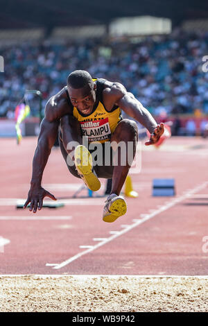 Birmingham, Großbritannien. 25 Aug, 2019. Michael Puplampu in der Männer Dreisprung während der Muller britischen Leichtathletik WM im Alexander Stadium, Birmingham, England am 25. August 2019. Foto von Jodi Hanagan. Nur die redaktionelle Nutzung, eine Lizenz für die gewerbliche Nutzung erforderlich. Keine Verwendung in Wetten, Spiele oder einer einzelnen Verein/Liga/player Publikationen. Credit: UK Sport Pics Ltd/Alamy leben Nachrichten Stockfoto