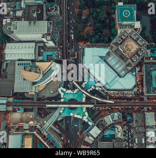 MBK Skywalk Blick von oben in Bangkok, Thailand Stockfoto