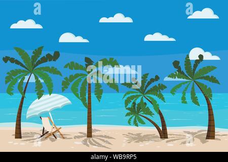 Schöne Landschaft mit Chaiselongue Vector Illustration Stock Vektor