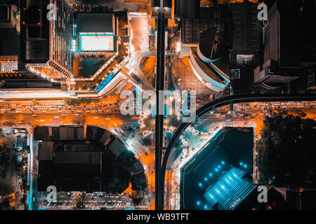 MBK Skywalk Blick von oben in Bangkok, Thailand Stockfoto