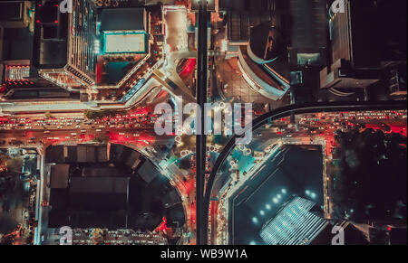 MBK Skywalk Blick von oben in Bangkok, Thailand Stockfoto
