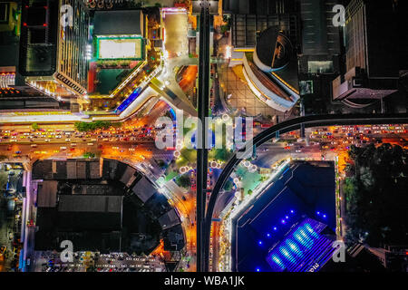 MBK Skywalk Blick von oben in Bangkok, Thailand Stockfoto