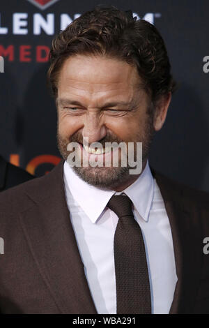 August 21, 2019, Westwood, CA, USA: LOS ANGELES - 21.August: Gerard Butler bei den ''Engel ist gefallen'' Premiere im Village Theatre am 21. August 2019 in Westwood, CA (Credit Bild: © Kay Blake/ZUMA Draht) Stockfoto