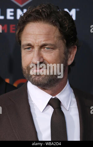 August 21, 2019, Westwood, CA, USA: LOS ANGELES - 21.August: Gerard Butler bei den ''Engel ist gefallen'' Premiere im Village Theatre am 21. August 2019 in Westwood, CA (Credit Bild: © Kay Blake/ZUMA Draht) Stockfoto