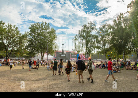 Budapest, Ungarn. 10 Aug, 2019. Menschen, Portraits, Crownd, Sonnenuntergang vom Sziget Festival 2019 (Foto von Luigi Rizzo/Pacific Press) Quelle: Pacific Press Agency/Alamy leben Nachrichten Stockfoto