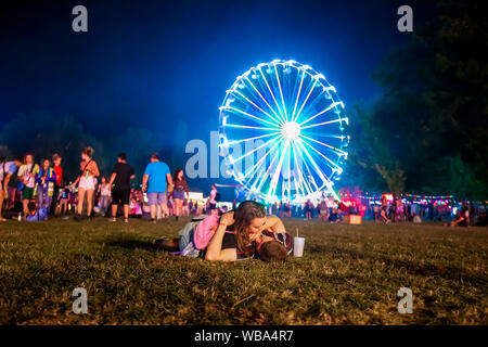 Budapest, Ungarn. 09 Aug, 2019. Nachtleben von Sziget Festival (Foto von Luigi Rizzo/Pacific Press) Quelle: Pacific Press Agency/Alamy leben Nachrichten Stockfoto