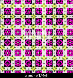Interessanten Formen und Farben schaffen ein symmetrisches Design Pattern, die nahtlos zur Verwendung als Textil- oder Gewebe oder ein Wallpaper Hintergrund gefliest werden kann Stockfoto