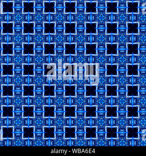 Interessanten Formen und Farben schaffen ein symmetrisches Design Pattern, die nahtlos zur Verwendung als Textil- oder Gewebe oder ein Wallpaper Hintergrund gefliest werden kann Stockfoto