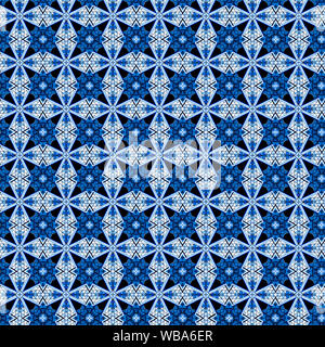 Interessanten Formen und Farben schaffen ein symmetrisches Design Pattern, die nahtlos zur Verwendung als Textil- oder Gewebe oder ein Wallpaper Hintergrund gefliest werden kann Stockfoto