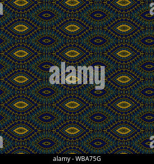 Interessanten Formen und Farben schaffen ein symmetrisches Design Pattern, die nahtlos zur Verwendung als Textil- oder Gewebe oder ein Wallpaper Hintergrund gefliest werden kann Stockfoto