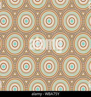 Interessanten Formen und Farben schaffen ein symmetrisches Design Pattern, die nahtlos zur Verwendung als Textil- oder Gewebe oder ein Wallpaper Hintergrund gefliest werden kann Stockfoto