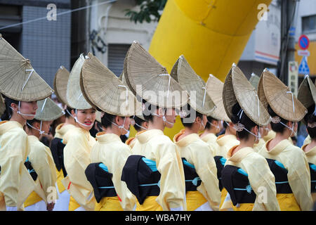 August 24, 2019, Tokyo, Japan: Die 63. Tokyo Koenji Awa-Odori Dance Festival findet am letzten Wochenende im August. Quelle: Michael Steinebach/LBA/Alamy leben Nachrichten Stockfoto