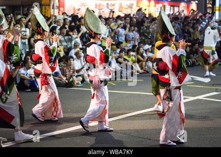 August 24, 2019, Tokyo, Japan: Die 63. Tokyo Koenji Awa-Odori Dance Festival findet am letzten Wochenende im August. Quelle: Michael Steinebach/LBA/Alamy leben Nachrichten Stockfoto