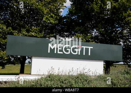 Ein logo Zeichen außerhalb der Einrichtung von Meggitt in Akron, Ohio besetzten am 10 August, 2019. Stockfoto