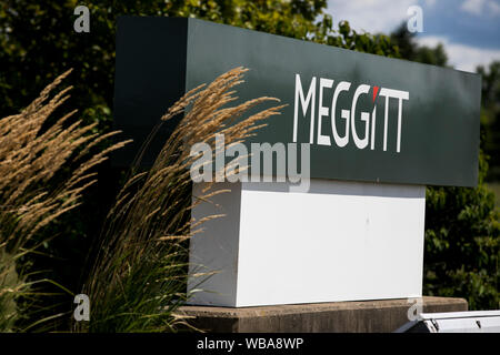 Ein logo Zeichen außerhalb der Einrichtung von Meggitt in Akron, Ohio besetzten am 10 August, 2019. Stockfoto