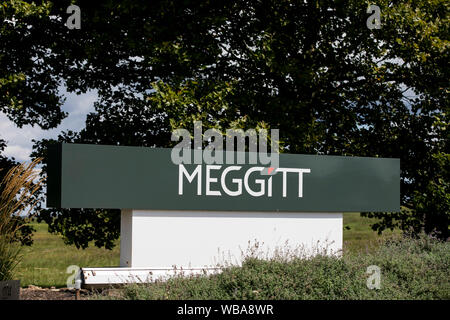 Ein logo Zeichen außerhalb der Einrichtung von Meggitt in Akron, Ohio besetzten am 10 August, 2019. Stockfoto
