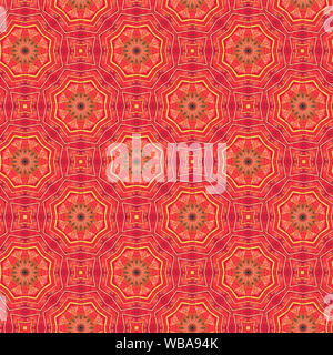 Interessanten Formen und Farben schaffen ein symmetrisches Design Pattern, die nahtlos zur Verwendung als Textil- oder Gewebe oder ein Wallpaper Hintergrund gefliest werden kann Stockfoto