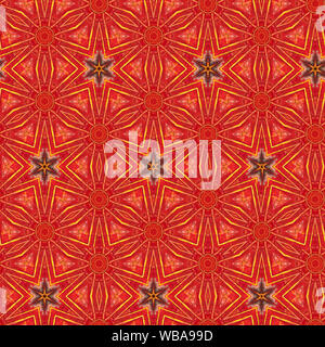 Interessanten Formen und Farben schaffen ein symmetrisches Design Pattern, die nahtlos zur Verwendung als Textil- oder Gewebe oder ein Wallpaper Hintergrund gefliest werden kann Stockfoto