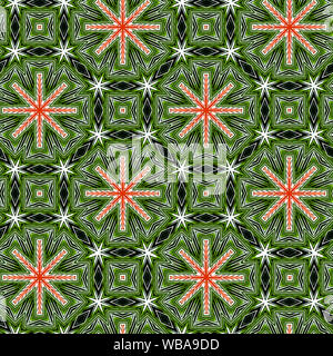 Interessanten Formen und Farben schaffen ein symmetrisches Design Pattern, die nahtlos zur Verwendung als Textil- oder Gewebe oder ein Wallpaper Hintergrund gefliest werden kann Stockfoto