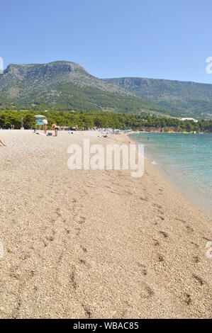 Berühmte Kiesstrand Zlatni rat in der Nähe von Bol, Insel Brac Stockfoto