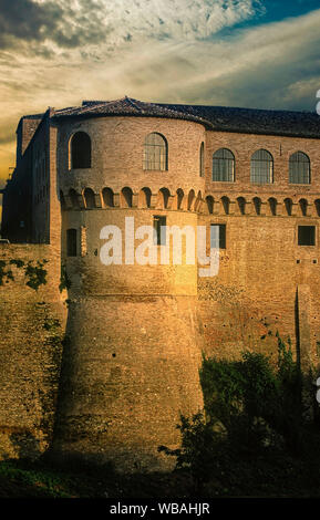 Italien Marken Urbania Ducal Palace - Sonnenuntergang Stockfoto