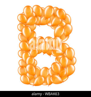 Orange Buchstaben B von heliumballons Teil des englischen Alphabets. Stockfoto
