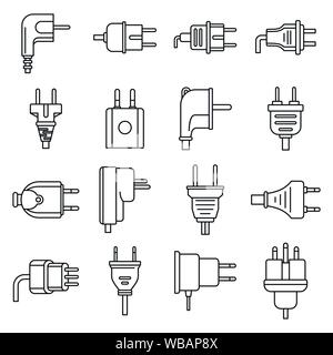 Schnur Symbole gesetzt. Umrisse der Schnur Vector Icons für Web Design auf weißem Hintergrund Stock Vektor