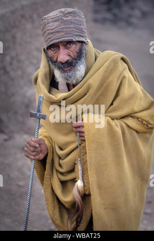 Orthodoxer Priester in Lalibela, Äthiopien Stockfoto
