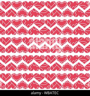 Valentinstag nahtlose Muster mit dekorativen gebrochene Herzen. Farbige Abbildung Stock Vektor