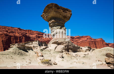 Formationen der Steine in der Wüste von ischigualasto Provincial Park, Nord-westlichen Argentinien, Patagonien Stockfoto