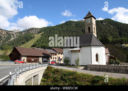 Schweiz - Tschierv, Stadt im Tal Val Müstair im Kanton Graubünden (Graubünden) Stockfoto