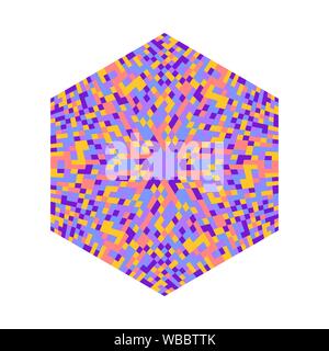 Abstrakten geometrischen Mosaik Verzierung Hexagon logo Vorlage - Sechskant bunte ornamentale vektor design Element Stock Vektor