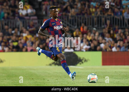 Barcelona, Spanien. 25 Aug, 2019. Nelson Semedo des FC Barcelona im Spiel FC Barcelona gegen Real Betis, der LaLiga, Saison 2019/2019, Datum 2. Das Stadion Camp Nou. Barcelona, Spanien, 25. Aug 2019. Credit: PRESSINPHOTO/Alamy leben Nachrichten Stockfoto