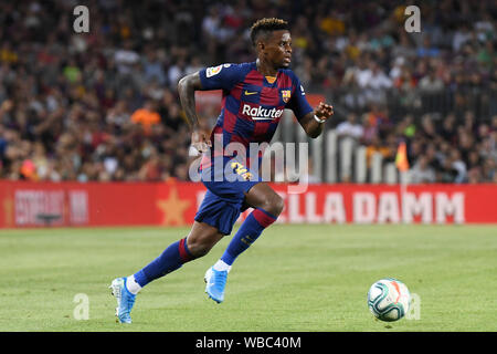 Barcelona, Spanien. 25 Aug, 2019. Nelson Semedo des FC Barcelona im Spiel FC Barcelona gegen Real Betis, der LaLiga, Saison 2019/2019, Datum 2. Das Stadion Camp Nou. Barcelona, Spanien, 25. Aug 2019. Credit: PRESSINPHOTO/Alamy leben Nachrichten Stockfoto