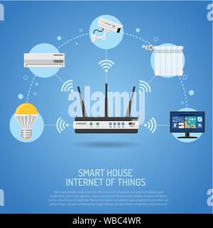 Intelligentes Haus und Internet der Dinge Stock Vektor