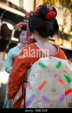 Geisha makeover Mädchen in Gion, Kyoto, Japan Stockfoto