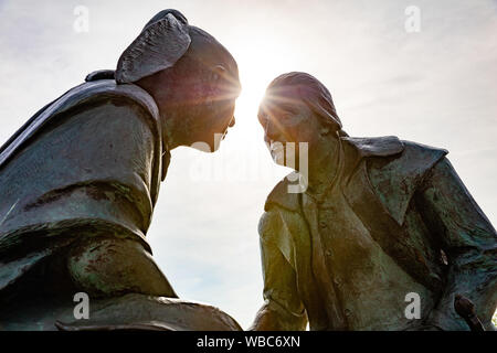 Pittsburgh Pennsylvania USA Nordamerika, Mai 7., 2019. Sicht der Skulptur. George Washington und Seneca Chief Guyasuta Stockfoto