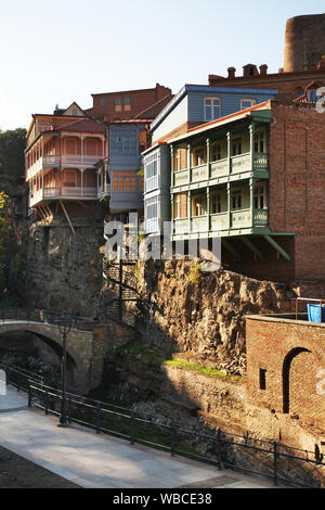 Legvtakhevi Schlucht bei abanotubani Viertel in Tbilissi. Georgien Stockfoto