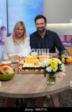 Nadine Krueger und Ingo Nommsen gemeinsam beim Pressetermin zur geburtstagswoche der ZDF Sendung Volle Kanne am 26.08.2019 in Düsseldorf Stockfoto