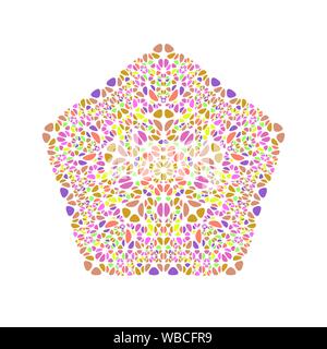 Isolierte geometrische bunte Kies ornament Pentagon Symbol - abstrakte geometrische Ornamente vektor Element aus Steinen Stock Vektor