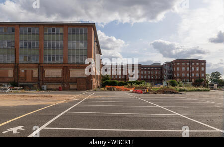 Die Fabrik der Horlick, Slough, Berkshire, jetzt stillgelegt. Die Gebäude und Grundstücke Berkley Wohnungen im August 2018 und am Anschluss gekauft für Renovierung Stockfoto