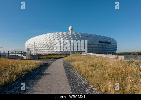 Die Allianz Arena, Fußball-Stadion in München, Bayern, Deutschland Stockfoto