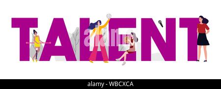 Talent Management in Sport und Kunst Mitarbeiter oder Student. Stock Vektor
