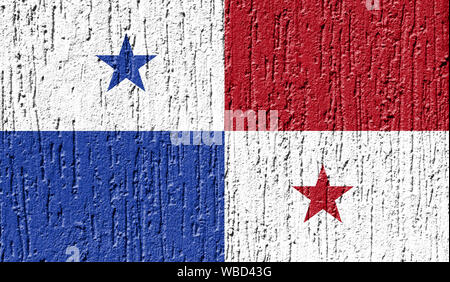Flagge Panama schließen bis auf ein gerissenes Wand gemalt Stockfoto