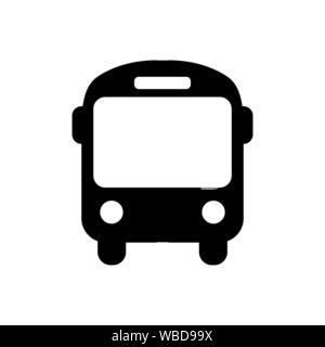 Der öffentliche Bus Symbol im flachen Stil. School Bus Symbol auf weißem Hintergrund. Einfache abstrakte Symbol für Web site Design oder die Taste , um die mobile App. V Stock Vektor