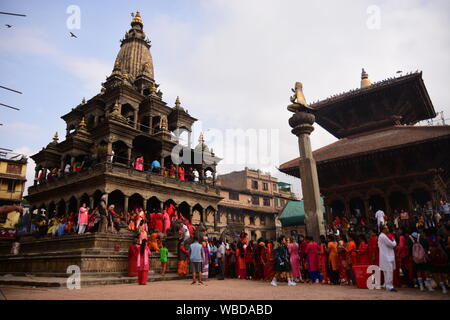 Krishna Janmaasthami an Krishna Mandir. Stockfoto