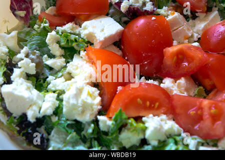 Nahaufnahme eines griechischen Salat Stockfoto