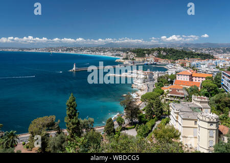 Blick über Nizza, Côte d'Azur, Frankreich Stockfoto