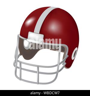 Vintage Helm Fußball rot mit isoliert auf weiss Stock Vektor